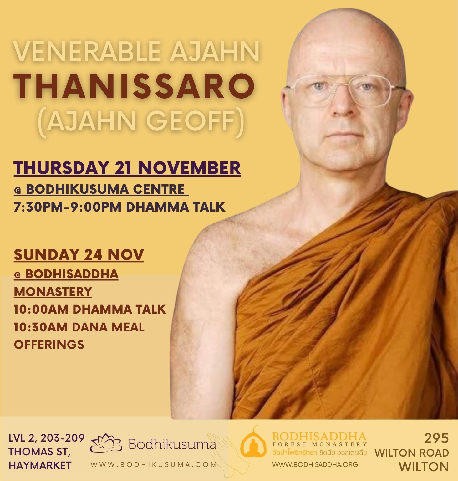 Dhamma Talk by Ajahn Thanissaro (Ajahn Geoff)